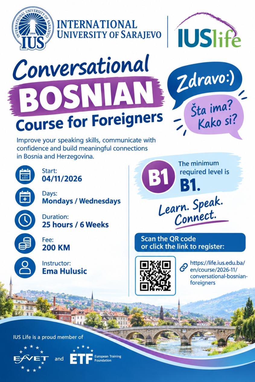 Entry requirement: Minimum B1 level of Bosnian.
